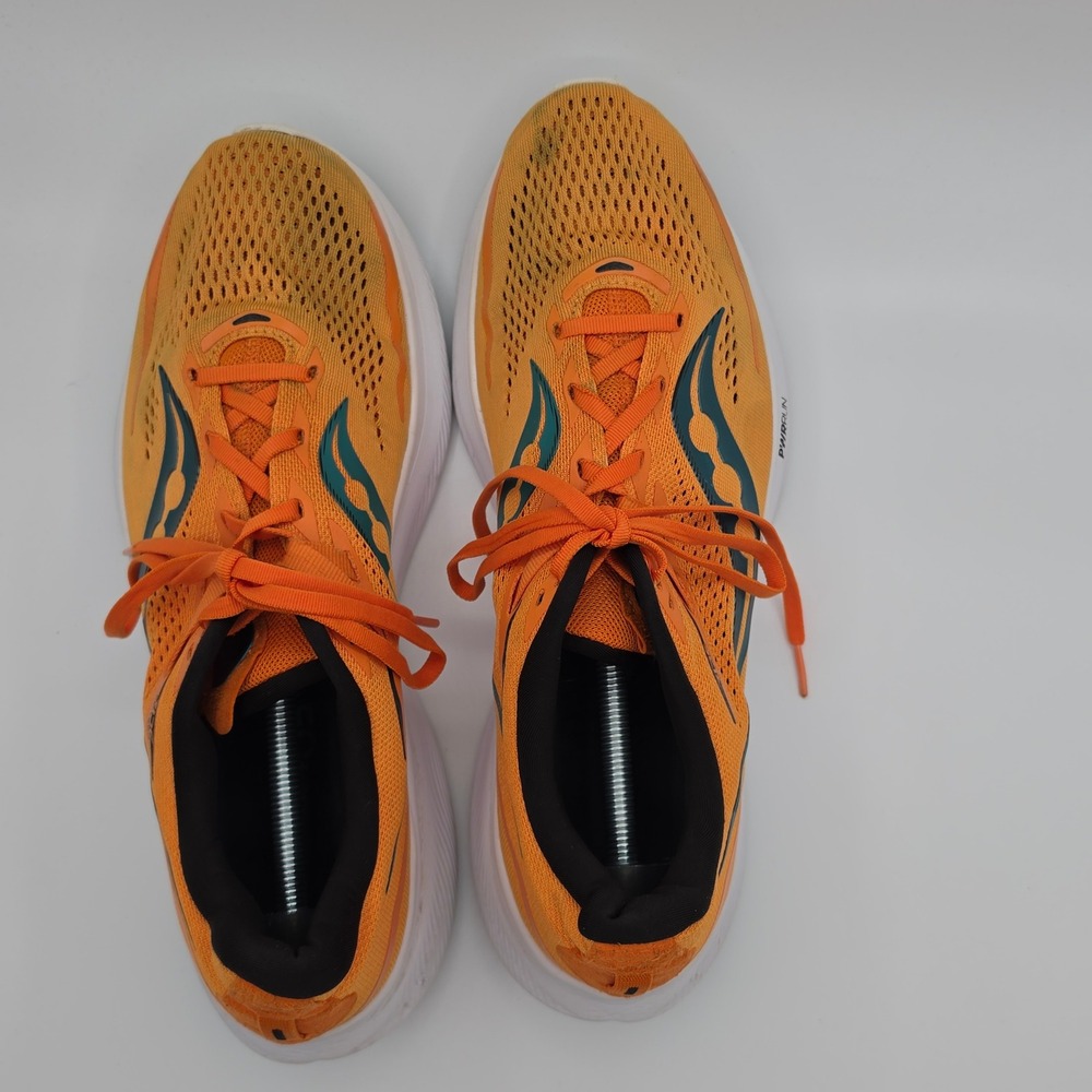 Saucony Ride 15 Running Shoes Mens 13 Orange Good PWRRUN Mesh Athletic Sneaker - Picture 7 of 9